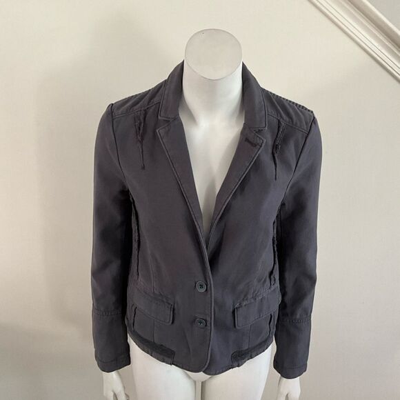 Anthropologie Hei Hei Navy Delaine Blazer Distressed Long Sleeve 4 - Picture 4 of 11